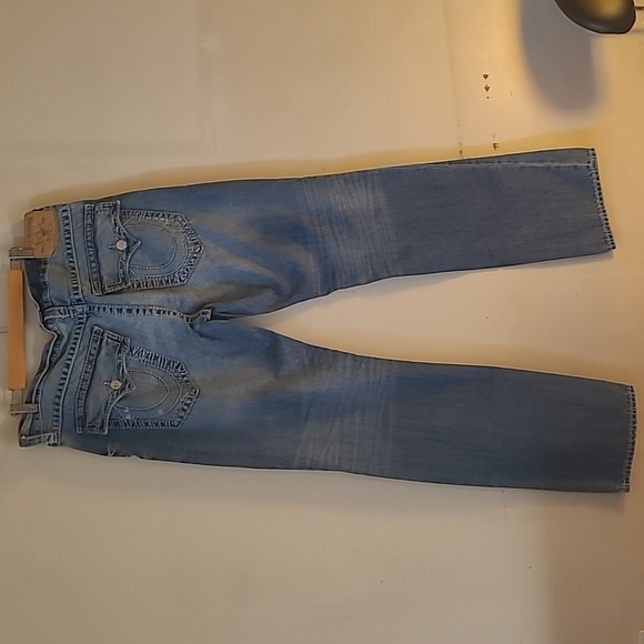 True Religion mens blue jeans. Acid wash. Patch legs. Size 38. New without tag. - Picture 6 of 10